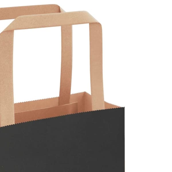 vidaXL Kraftpapperspåsar 250 st med handtag svart 32x22x24 cm