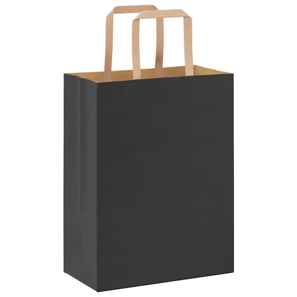 vidaXL Kraftpapperspåsar 250 st med handtag svart 21x11x28 cm