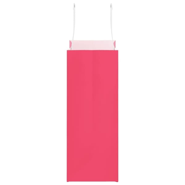 vidaXL Kraftpapperspåsar 50 st med handtag rosa 21x11x28 cm