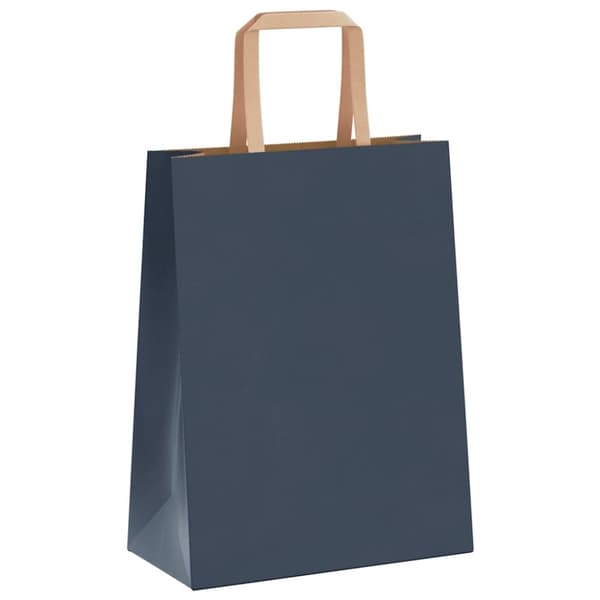 vidaXL Kraftpapperspåsar 250 st med handtag blå 21x11x28 cm