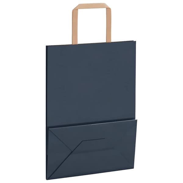 vidaXL Kraftpapperspåsar 250 st med handtag blå 21x11x28 cm