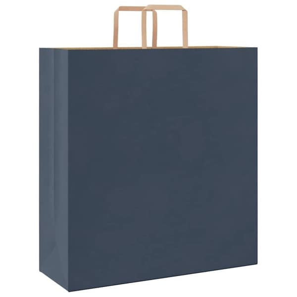 vidaXL Kraftpapperspåsar 50 st med handtag blå 45x17x48 cm