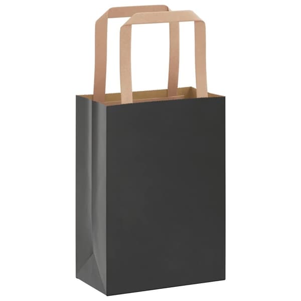vidaXL Kraftpapperspåsar 250 st med handtag svart 15x8x21 cm