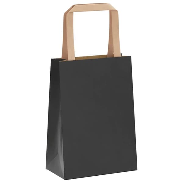 vidaXL Kraftpapperspåsar 250 st med handtag svart 15x8x21 cm