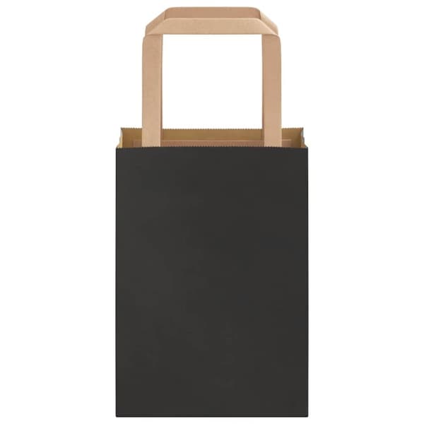 vidaXL Kraftpapperspåsar 250 st med handtag svart 15x8x21 cm