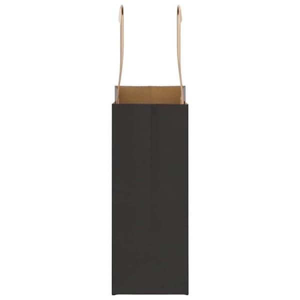 vidaXL Kraftpapperspåsar 250 st med handtag svart 15x8x21 cm