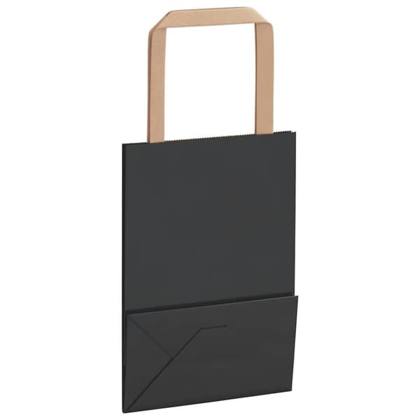 vidaXL Kraftpapperspåsar 250 st med handtag svart 15x8x21 cm