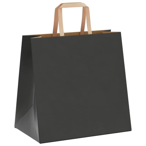 vidaXL Kraftpapperspåsar 250 st med handtag svart 26x17x25 cm