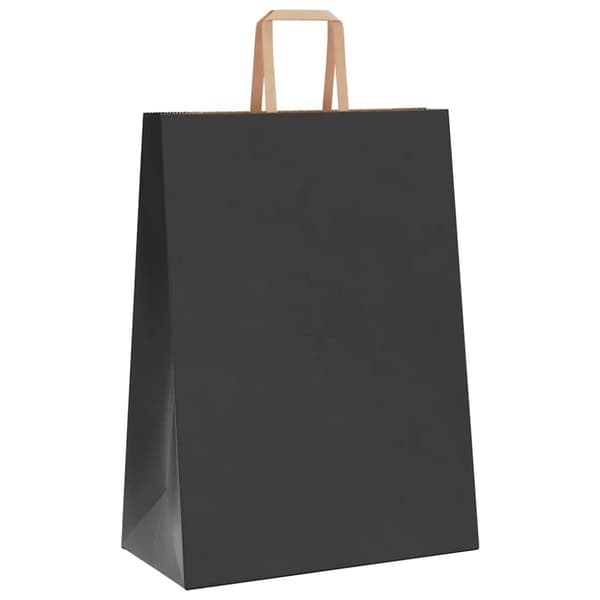 vidaXL Kraftpapperspåsar 250 st med handtag svart 32x17x44 cm