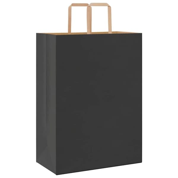 vidaXL Kraftpapperspåsar 250 st med handtag svart 32x17x44 cm