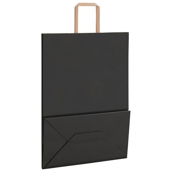 vidaXL Kraftpapperspåsar 250 st med handtag svart 32x17x44 cm