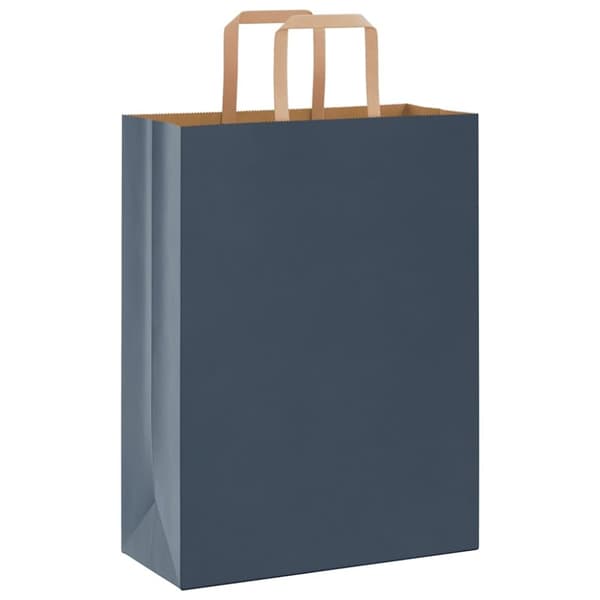 vidaXL Kraftpapperspåsar 50 st med handtag blå 26x12x35 cm