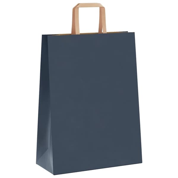 vidaXL Kraftpapperspåsar 50 st med handtag blå 26x12x35 cm