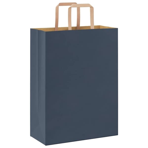 vidaXL Kraftpapperspåsar 50 st med handtag blå 26x12x35 cm