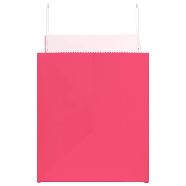 vidaXL Paperikassit 250 kpl kahvoilla pinkki 32x22x24 cm