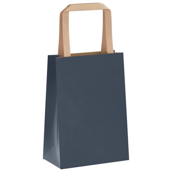 vidaXL kraftpapirposer 250 stk. med håndtag 15x8x21 cm blå