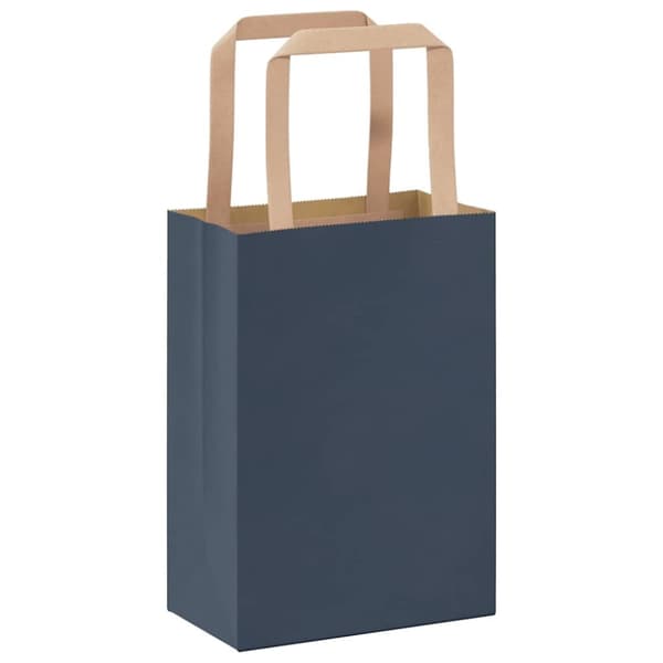vidaXL kraftpapirposer 250 stk. med håndtag 15x8x21 cm blå