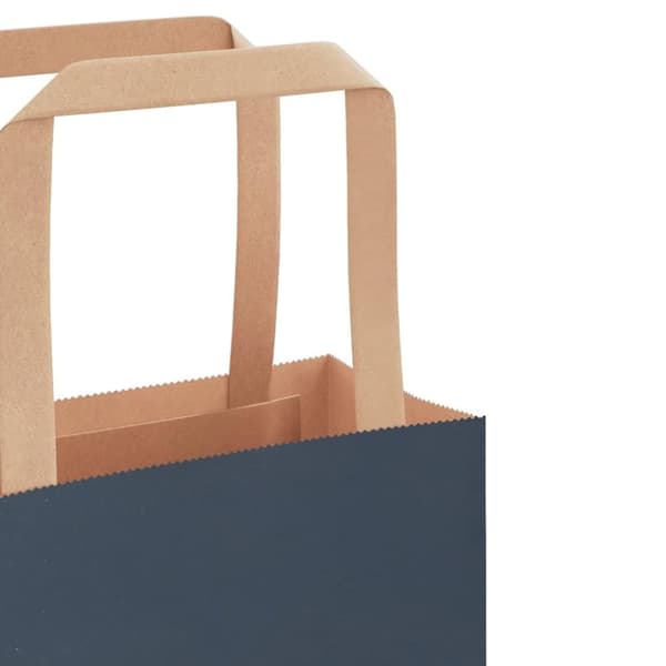 vidaXL kraftpapirposer 250 stk. med håndtag 15x8x21 cm blå