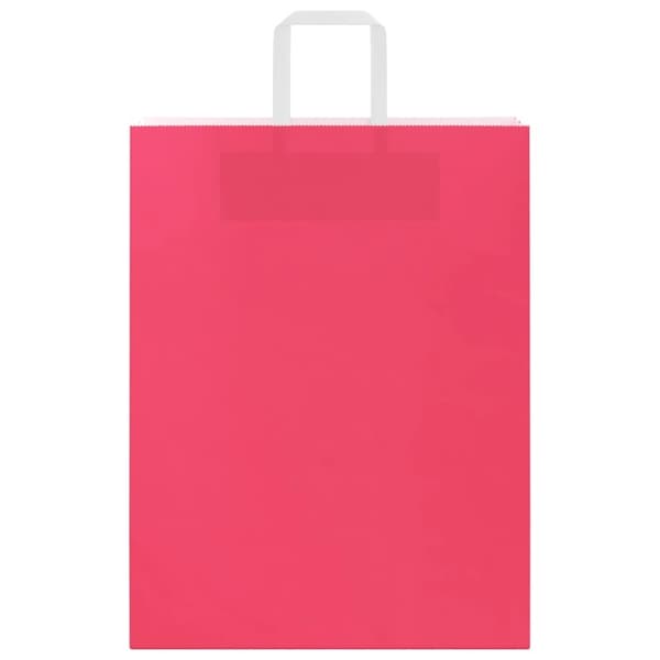 vidaXL kraftpapirposer 250 stk. med håndtag 32x12x42 cm lyserød