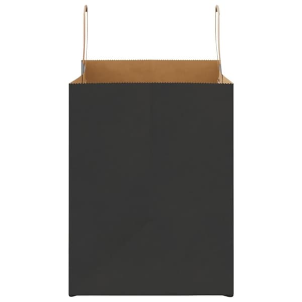 vidaXL Paperikassit 50 kpl kahvoilla musta 32x22x28 cm
