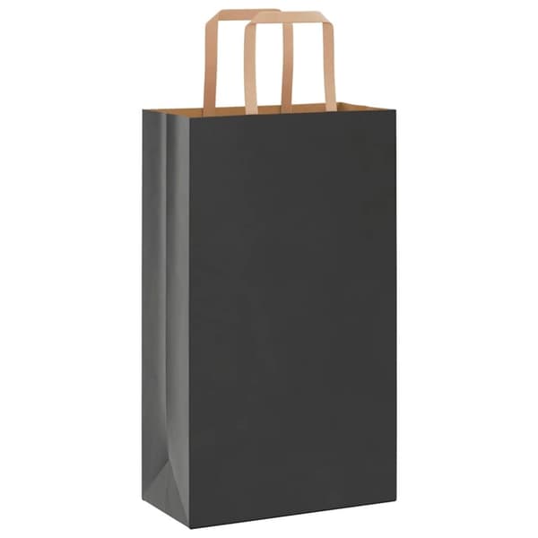 vidaXL Paperikassit 250 kpl kahvoilla musta 21x11x36 cm