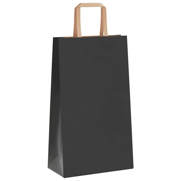 vidaXL Paperikassit 250 kpl kahvoilla musta 21x11x36 cm