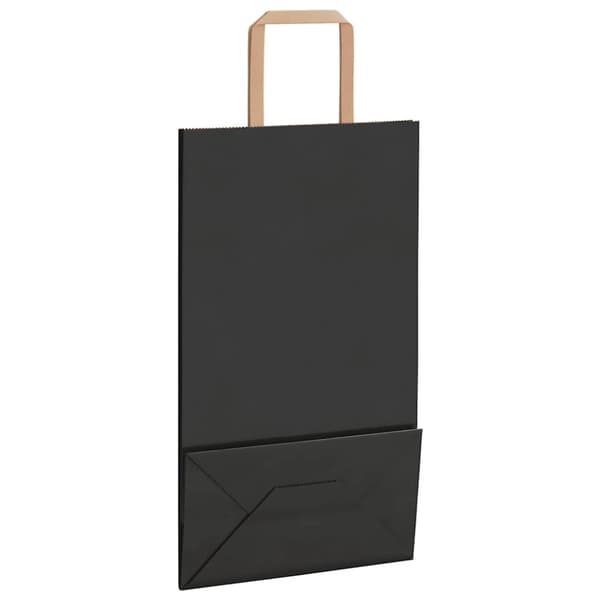 vidaXL Paperikassit 250 kpl kahvoilla musta 21x11x36 cm