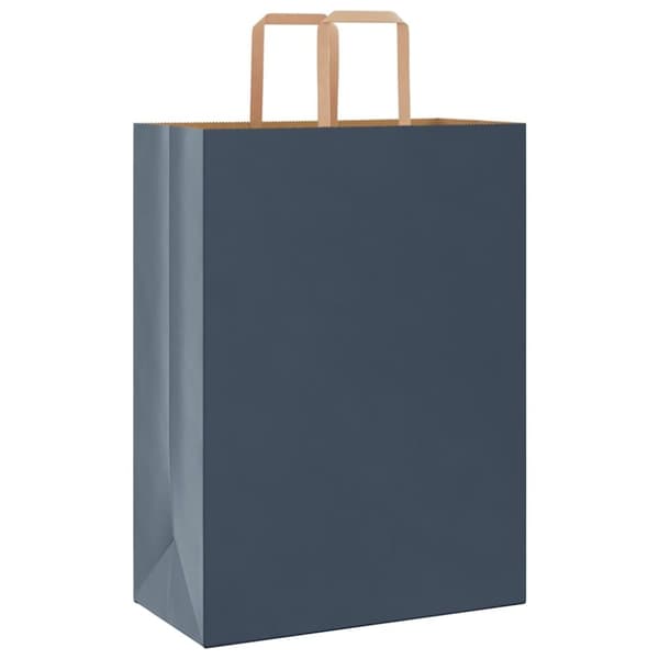 vidaXL Papirposer 250 stk med håndtak blå 32x17x44 cm