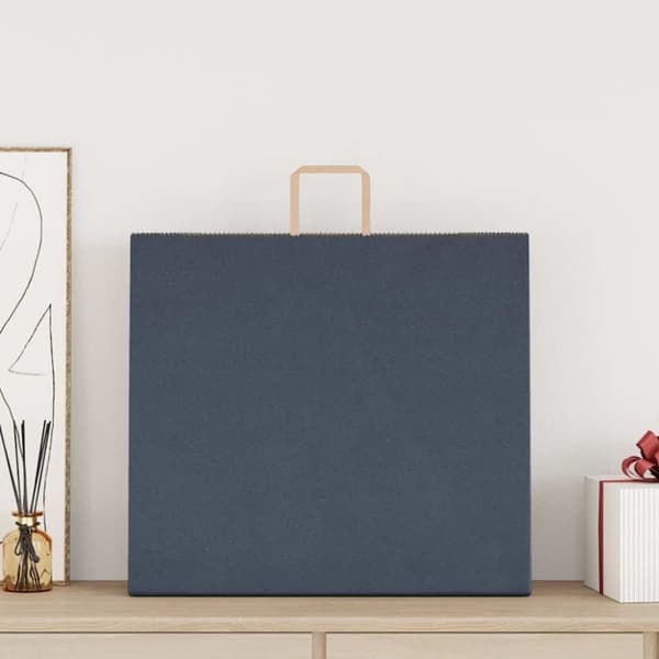 vidaXL Kraftpapperspåsar 250 st med handtag blå 54x15x49 cm