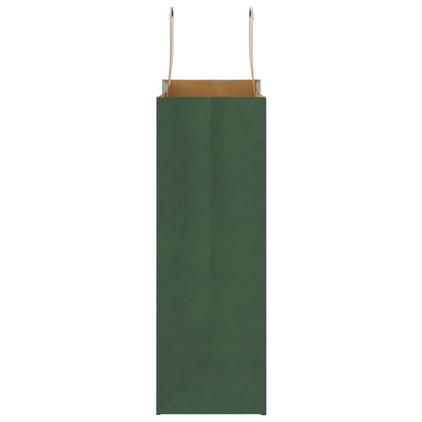 vidaXL Kraftpapperspåsar 50 st med handtag grön 21x11x31 cm