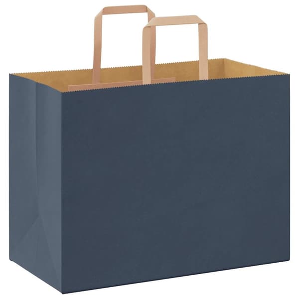 vidaXL Kraftpapperspåsar 250 st med handtag blå 32x17x25 cm