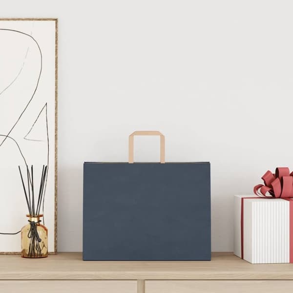 vidaXL Kraftpapperspåsar 250 st med handtag blå 32x17x25 cm