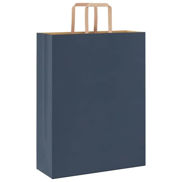 vidaXL kraftpapirposer 250 stk. med håndtag 32x12x42 cm blå