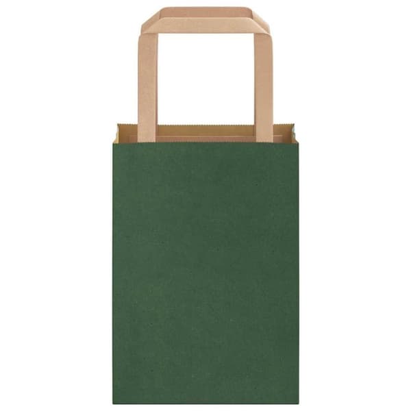 vidaXL kraftpapirposer 50 stk. med håndtag 15x8x21 cm grøn