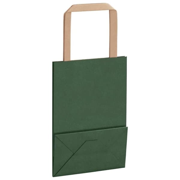 vidaXL kraftpapirposer 50 stk. med håndtag 15x8x21 cm grøn