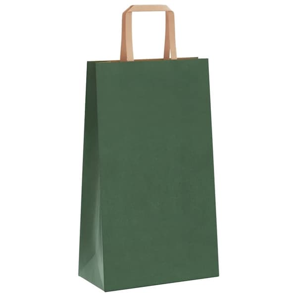 vidaXL kraftpapirposer 50 stk. med håndtag 21x11x36 cm grøn