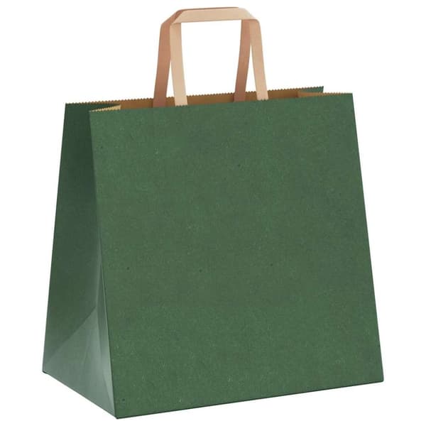 vidaXL kraftpapirposer 50 stk. med håndtag 26x17x25 cm grøn