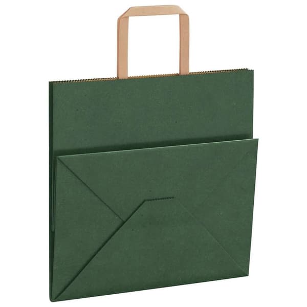 vidaXL kraftpapirposer 50 stk. med håndtag 26x17x25 cm grøn