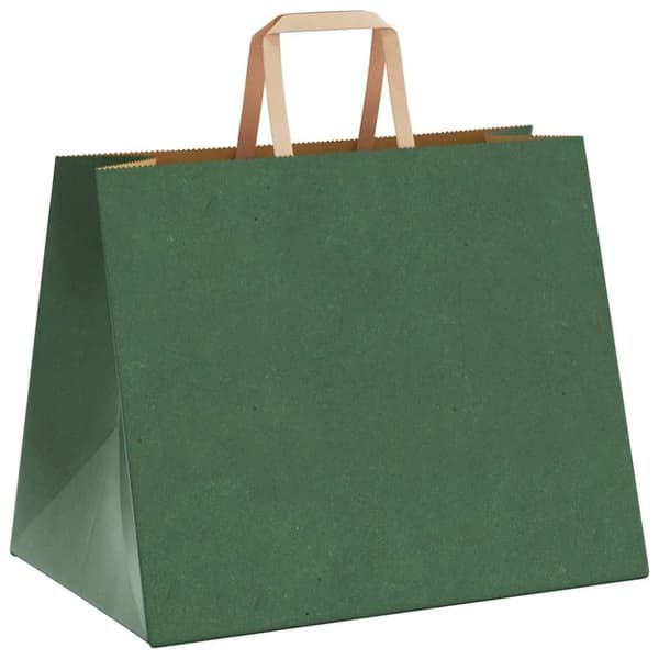 vidaXL Kraftpapperspåsar 250 st med handtag grön 32x22x24 cm