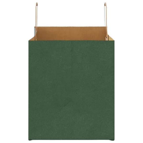 vidaXL Kraftpapperspåsar 250 st med handtag grön 32x22x24 cm