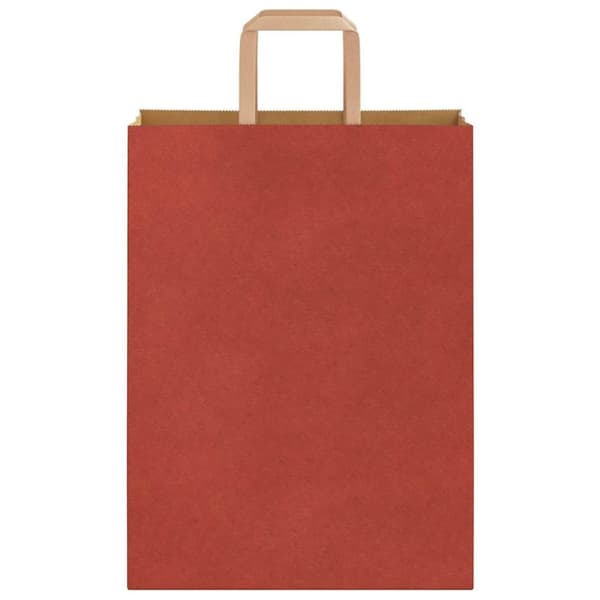 vidaXL Kraftpapperspåsar 50 st med handtag röd 26x12x35 cm