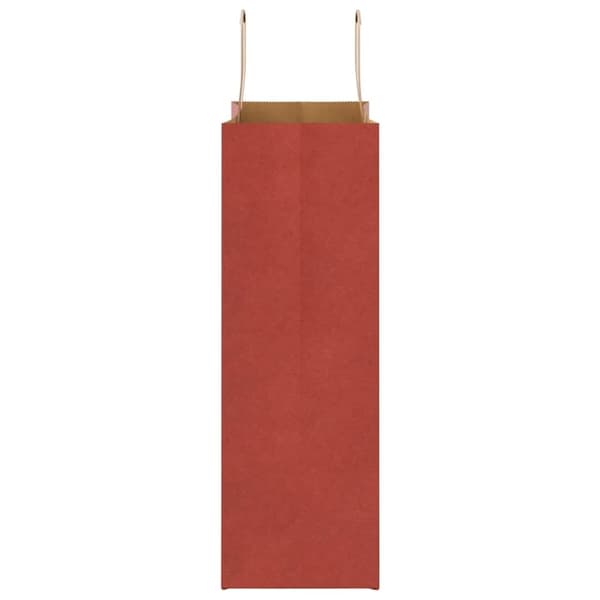 vidaXL Kraftpapperspåsar 50 st med handtag röd 26x12x35 cm