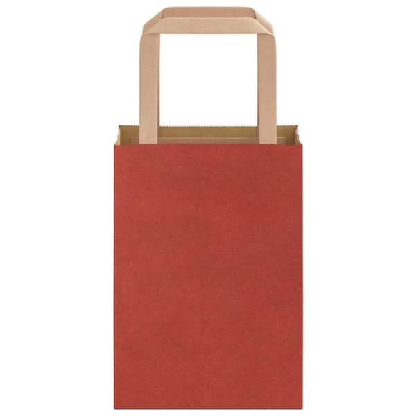 vidaXL Kraftpapperspåsar 250 st med handtag röd 15x8x21 cm