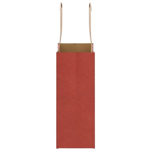 vidaXL Kraftpapperspåsar 250 st med handtag röd 15x8x21 cm