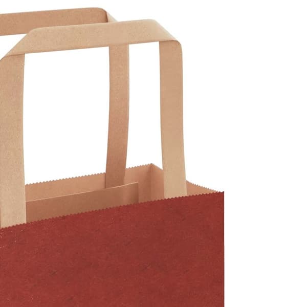 vidaXL Kraftpapperspåsar 250 st med handtag röd 15x8x21 cm