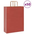 Miniatyrbild 1 av 11: vidaXL Kraftpapperspåsar 50 st med handtag röd 32x12x42 cm