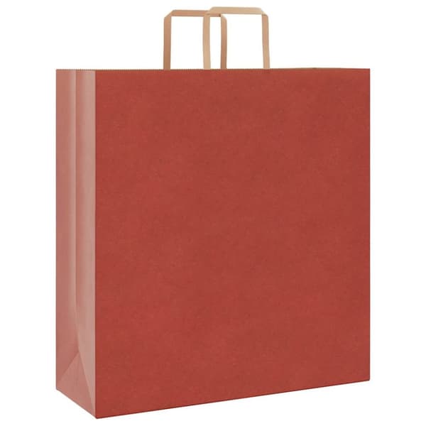 vidaXL Kraftpapperspåsar 50 st med handtag röd 45x17x48 cm