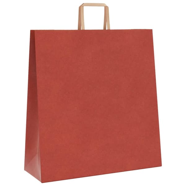 vidaXL Kraftpapperspåsar 50 st med handtag röd 45x17x48 cm