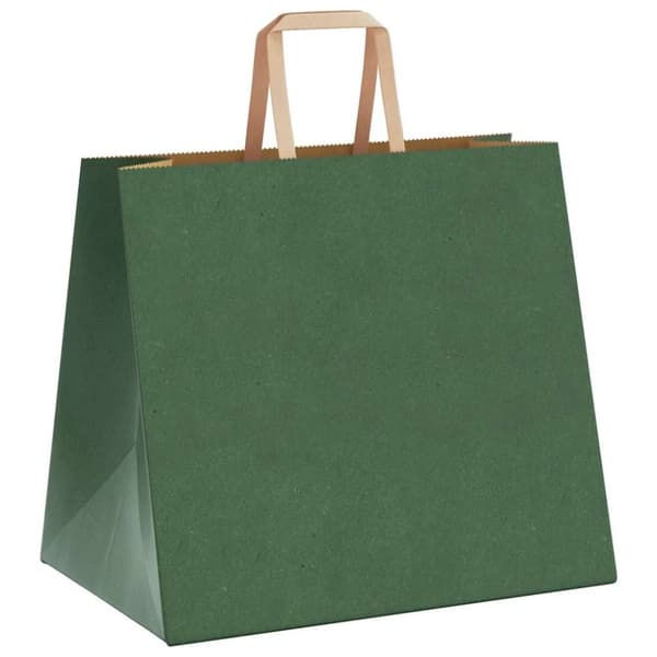vidaXL kraftpapirposer 50 stk. med håndtag 32x22x28 cm grøn