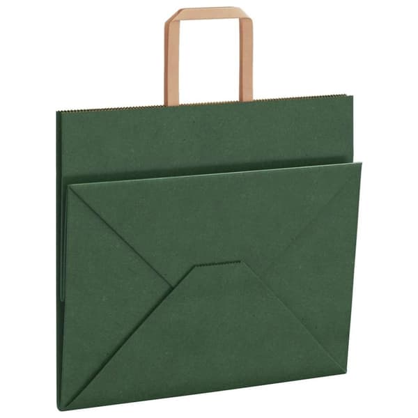 vidaXL kraftpapirposer 50 stk. med håndtag 32x22x28 cm grøn